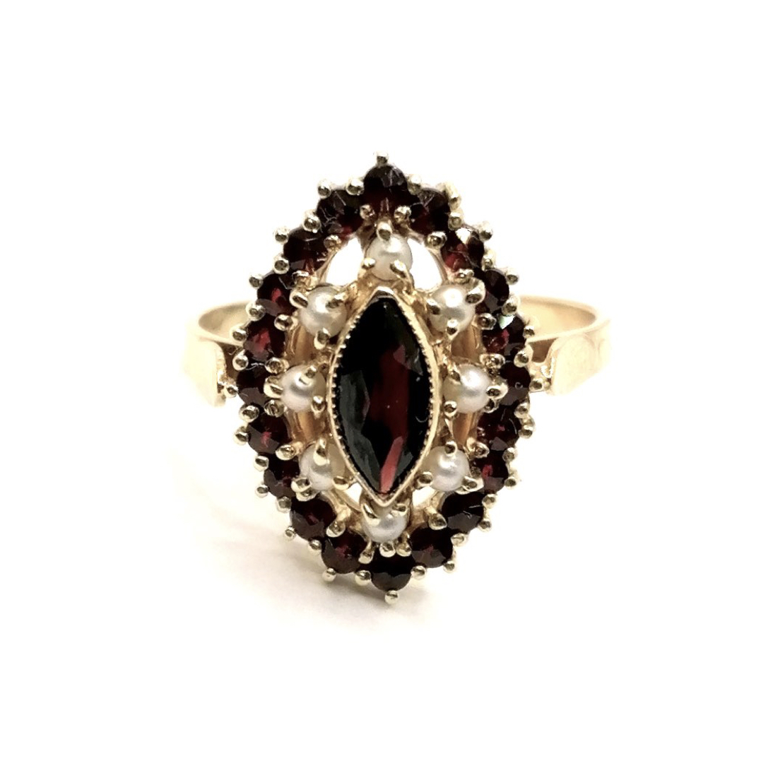 bague marquise ancienne or 18 carats