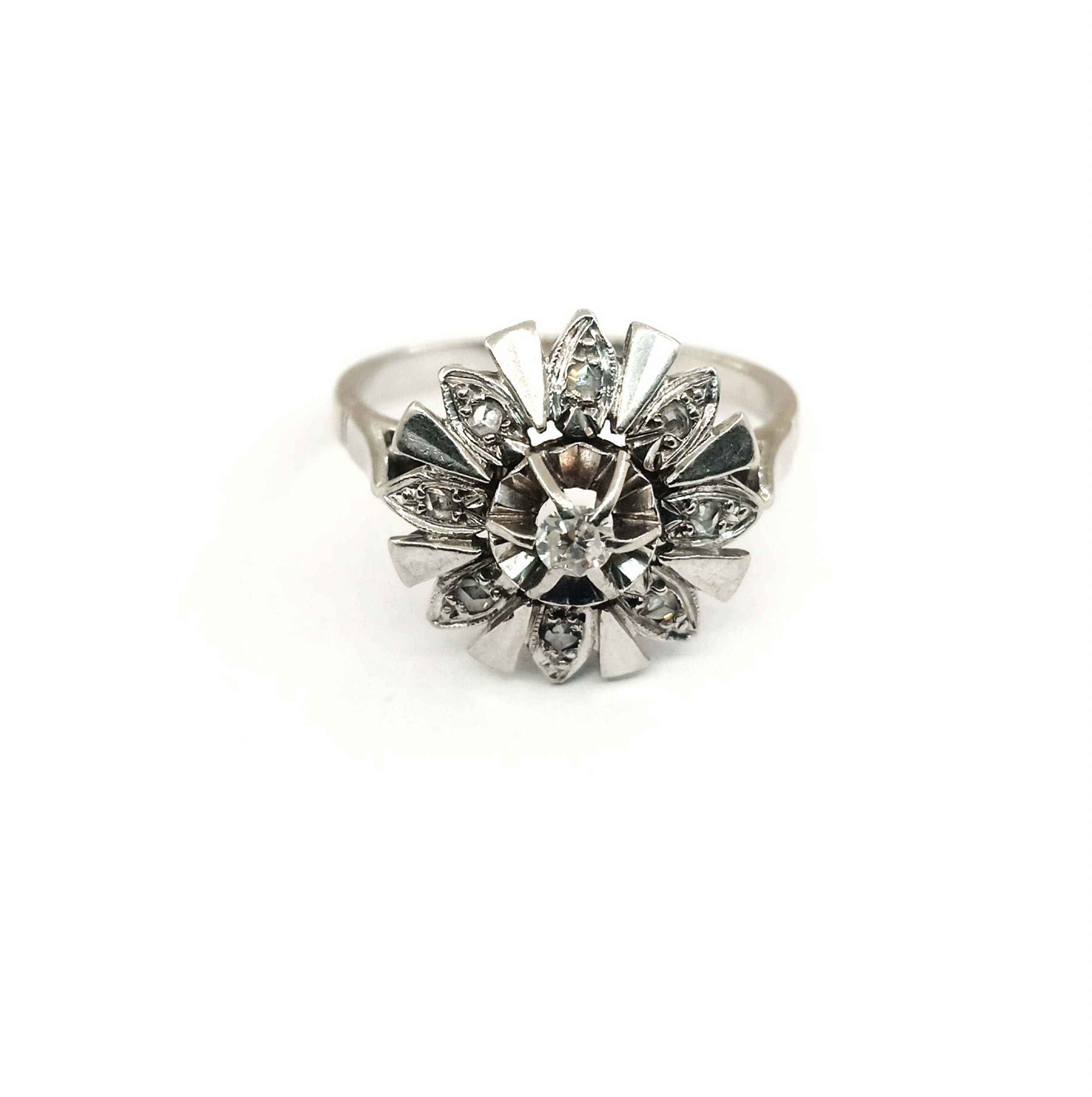 Bague Fleur Vintage Réglable En Acier Inoxydable - Pour Femme, Cadeau Élégant - Taille Ajustable