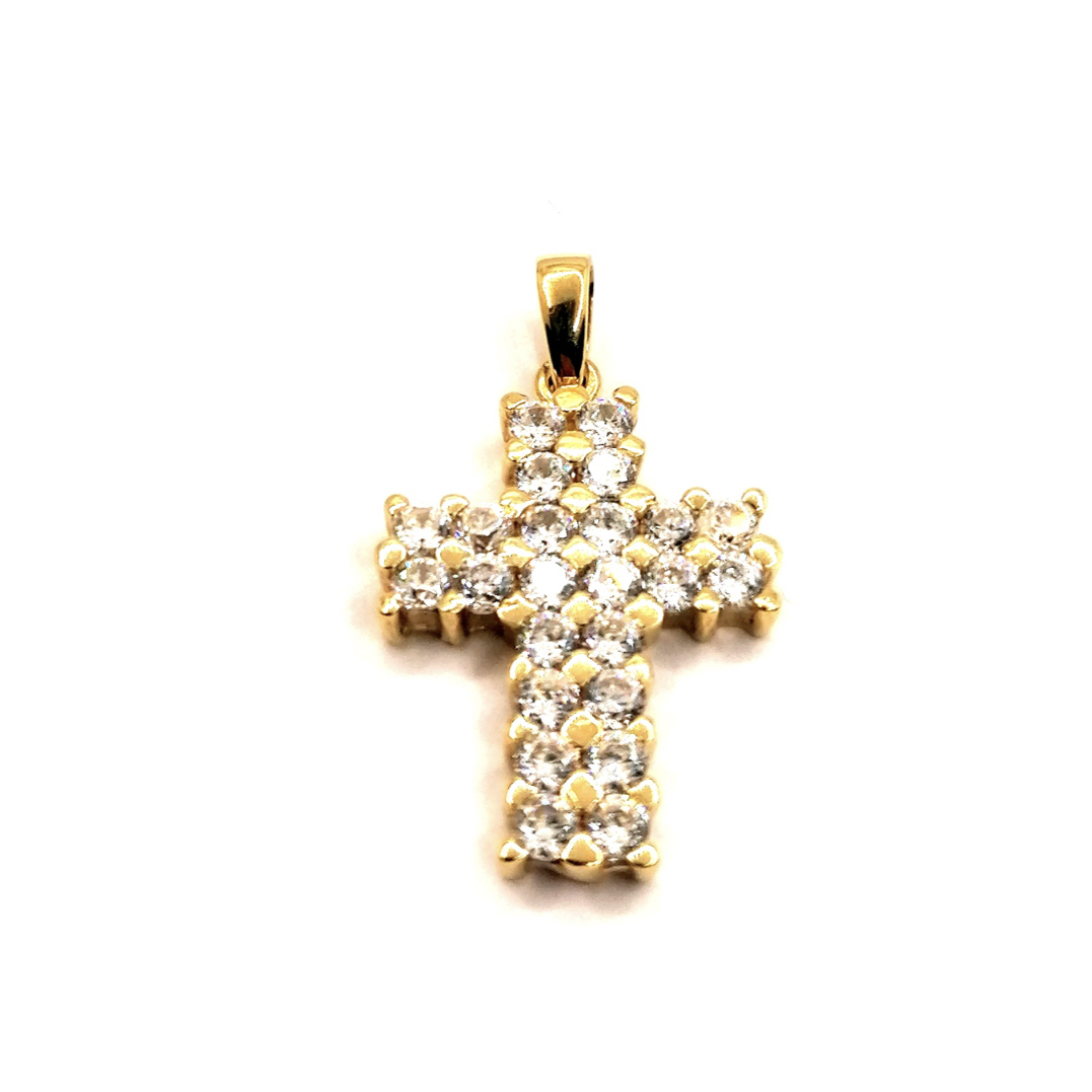 pendentif croix or 18k diamants haute qualité bijoux occasion unique Rouen Vannes Paris Nantes